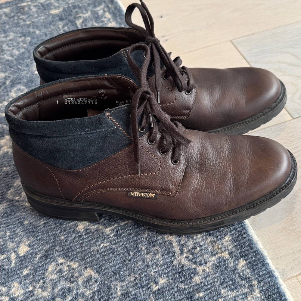 Mephisto Dark Brown and Black Leather Shoes